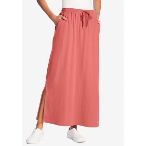 Woman Within Plus Size Petite Sport Knit Side-Slit Skirt - 1 of 4