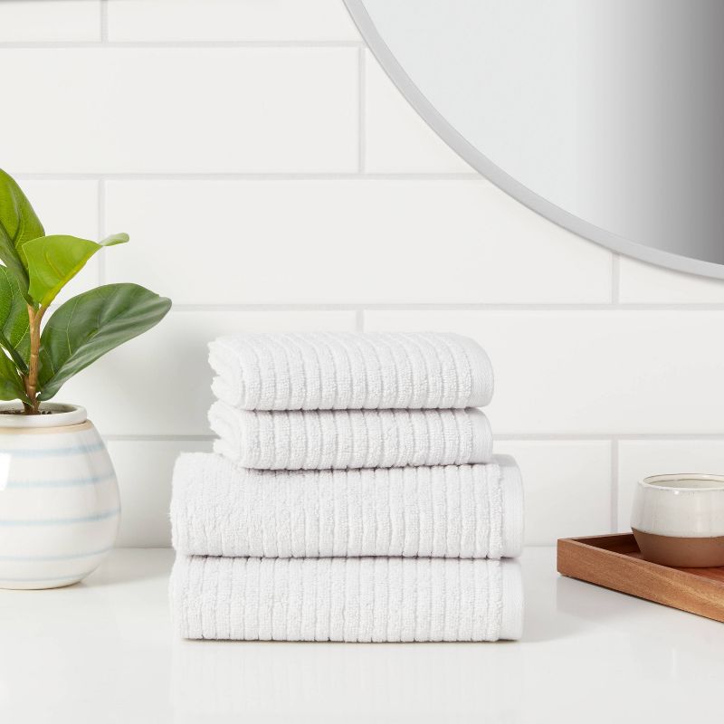 Quick Dry Ribbed Bath Towel Set - Threshold™, 3 of 14