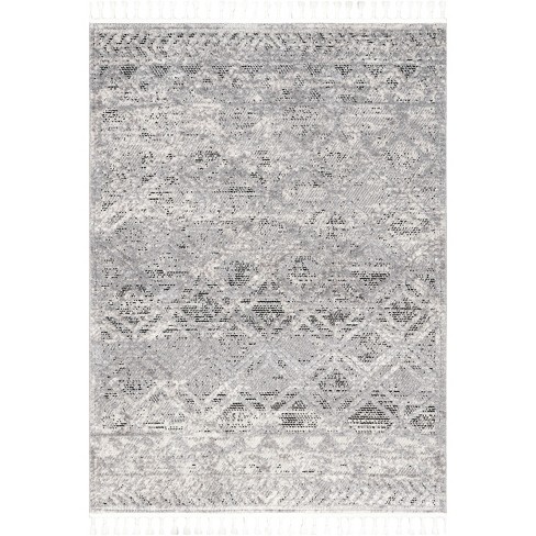 Nuloom 9x12 Ansley Moroccan Tassel Indoor Area Rug, Silver, High-low ...