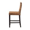 Laymi Mahogany Wood and Seagrass Counter Height Barstool Natural Brown/Dark Brown - Baxton Studio - 4 of 4