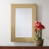 Noble Park Jeneva Rectangular Vanity Wall Mirror Modern Beveled Shiny Gold Leaf Wood Frame 27" Wide for Bathroom Bedroom Living Room Home Office House - 2 of 4