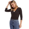 Women's Casual Open Front Knit Cropped Bolero Shrug 3/4 Sleeve Cardigan Sweater - 4 of 4