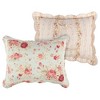 Greenland Home Antique Rose Floral Pinstripe Print with Dainty Scrolling Floral Sham King Blue - 2 of 4