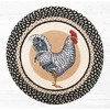Earth Rugs Round Patch Tread – Rooster Print in Braided Jute, 27"x27" Country Farmhouse Rug Accent - 2 of 3