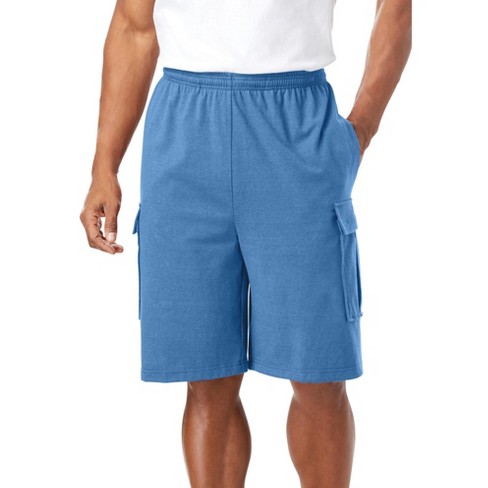 KingSize Men s Big Tall Lightweight Jersey Cargo Shorts 7XL Blue