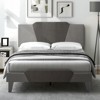 Infans Full Size Upholstered Platform Bed Frame Velvet Headboard Mattress Foundation - 3 of 4