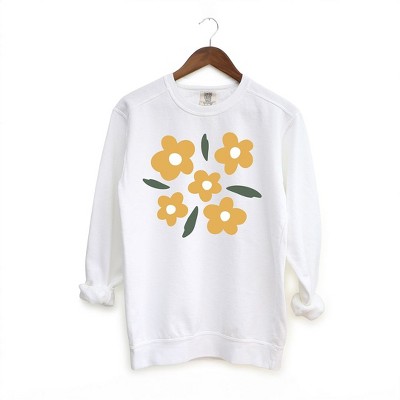 Simply Sage Market Women's Garment Dyed Yellow Daisies Graphic Sweatshirt