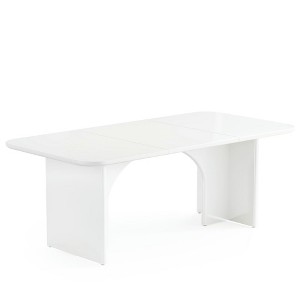 Resenkos Computer Desk, Office Desk, Study Desk,63-Inch Executive Desk, Modern Computer Desk with Arch Design Legs,White - 1 of 3