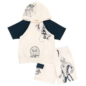 Marvel Spider-Man French Terry Pullover Hoodie and Shorts - 1 of 4