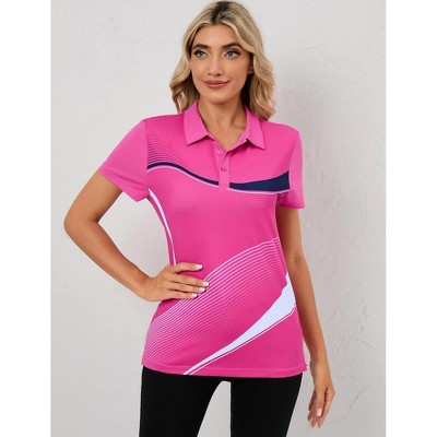Womens Polo Shirts Short Sleeve Summer Printed Tops Lightweight Athletic Golf Tennis Shirts
