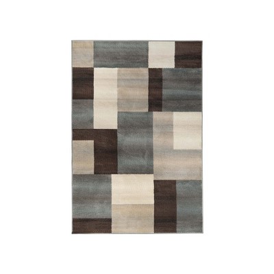 Modern Geometric Color Block Indoor Area Rug or Runner by Blue Nile Mills