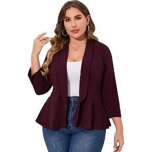 Clearlove Women Casual Blazer Open Front Long Sleeve Work Office Cardigan Jackets - 1 of 4