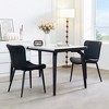 Set of 2 Dining Chairs PU Leather Upholstered Dinner Chairs Armless Chairs Accent Chairs with Padded Seat - Modernluxe - 2 of 4