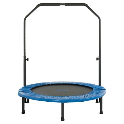 Upper Bounce 40 Inch Mini Foldable Rebounder Fitness Trampoline with Adjustable Handrail