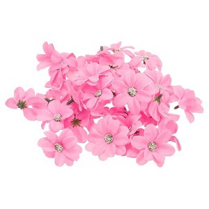 Unique Bargains Faux Silk Multi-layered Handmade Artificial Flowers Purple White Pink Bulk - 1 of 4