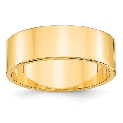 Black Bow Jewelry 7mm 10K White or Yellow Gold Lightweight Flat Standard Fit Band