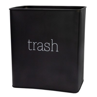 AuldHome Design 3.5gal Enamel Trash Can; Modern Farmhouse Style Wastebasket for Bathroom, Bedroom, Office