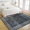 Machine Washable Area Rugs 9x12 for Living Room Bedroom, Modern Bordered Non-Slip Rug, Contemporary Geometric Rug, Floor Foldable Carpet - 3 of 4