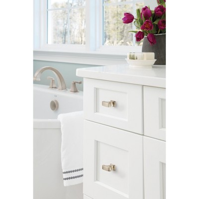 Brushed Nickel T-Handle Cabinet Knob with Mounting Hardware