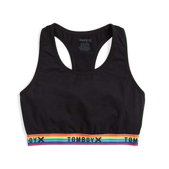 Tomboyx V-neck Bralette, Cotton Adjustable Straps Rainbow Pride Stripe Xxx  Large : Target