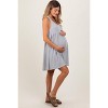 PinkBlush Heather Grey Ribbed Sleeveless Open Back Maternity Midi Dress - 2 of 4