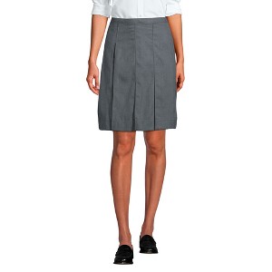 Lands' End Lands' End School Uniform Women's Solid Box Pleat Skirt Above Knee - 1 of 3
