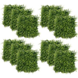12pcs 20x20in Artificial Boxwood Grass Wall Panels - Sun Resistant Odorless Faux Greenery Backdrop, Indoor Outdoor Garden Fence Plant Wall Decoration - 1 of 4