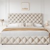 Jojoka Bed Frame with Headboard Adjustable,Upholstered Platform Bed Frame with 4 Drawers,Wooden Slats Supports - 4 of 4
