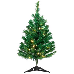 Northlight Pre-Lit Medium Mixed Classic Pine Artificial Christmas Tree - 2' - Warm White LED Lights - 1 of 4