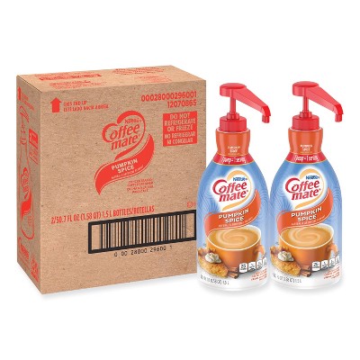 Coffee mate Liquid Coffee Creamer, Pumpkin Spice - Case of 2 - 1.5 L