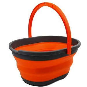 SAMMART Collapsible Basket with Handle/ Portable Outdoor Picnic Container 11L (2.9 Gallon) - 1 of 4