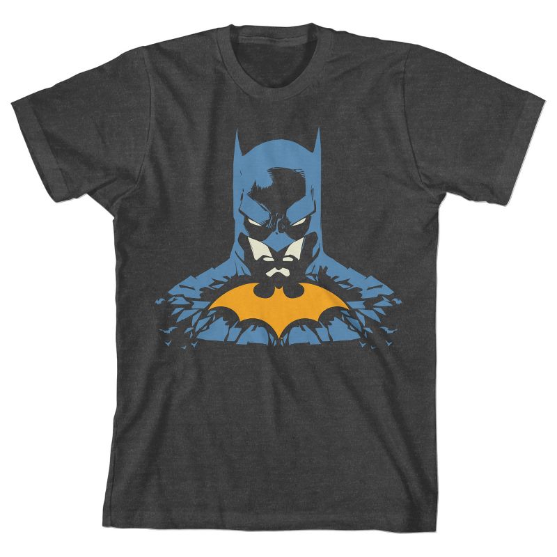 Batman Character Silhouette Youth Charcoal Gray Graphic Tee, 1 of 2