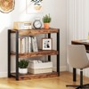 Tangkula 3 Tier Bookshelf Wooden Bookcase w/ Dual Anti-Tipping Kits Open Shelving Unit - 3 of 4