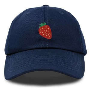 Dalix Strawberry Embroidered Cotton Dad Hat Fruit Adjustable Casual Baseball Cap Nature Womens - 1 of 4