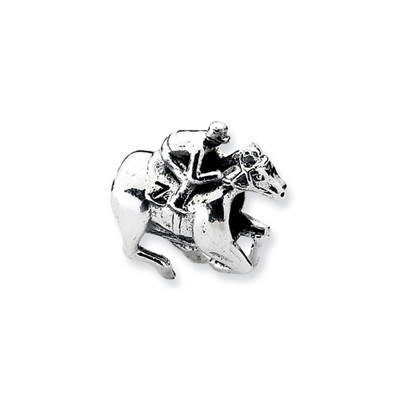 Black Bow Jewelry Sterling Silver Race Horse Bead Charm