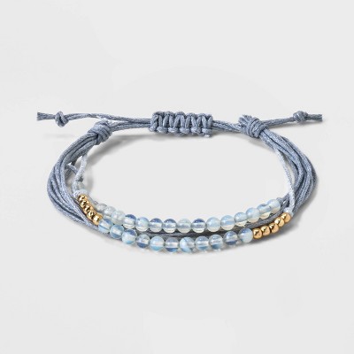 Howlite Multi-Strand Bracelet Set 5pc - Universal Thread™ White/Gold