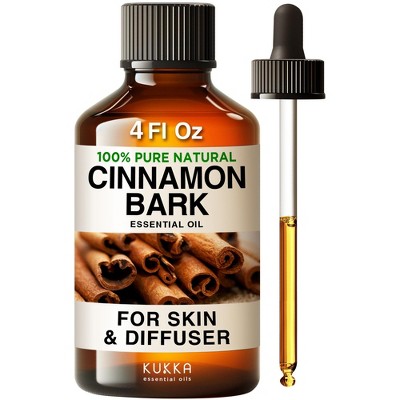 KUKKA Cinnamon Essential Oil - 100% Pure Natural Cinnamon Bark Oil (4 Fl Oz / 118 ml)