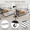Metal Twin DayBed with Trundle, Sofa Bed Frame with Pull Out Trundle, Steel Slatted Support Platform Bed, Daybed for Bedroom Living Room Small Spaces - 3 of 4