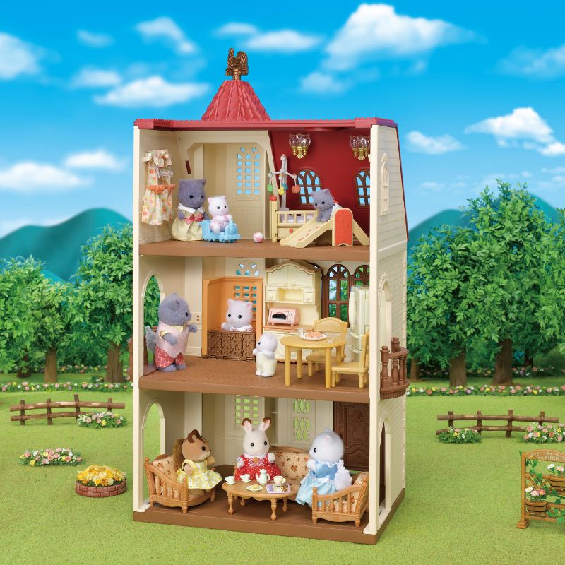 Calico Critters Red Roof Tower Home, 3 Story Dollhouse Playset with Figure, Furniture and Accessories, 4 of 8