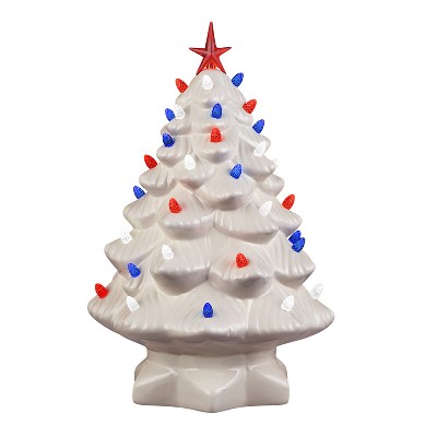 Mr. Christmas Led Lit Patriotic Nostalgic Ceramic Christmas Tree - 14 ...