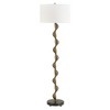 Uttermost Remolino Floor Lamp-Cast Iron & Black Marble with White Linen Shade - 3 of 4