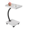 Side Table with Rolling Wheels, Sofa Couch Arm Table, Tv Tray, Small Bed Stand, C Shaped End Tables for Living Room, Bedroom, Bedside - 3 of 4
