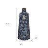 HomeRoots 14" Blue And Gold Abstract Bud Glass Table Vase - 3 of 4