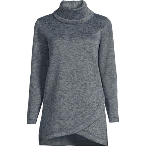 Lands' End Women's Sweater Fleece Tunic Cowl Neck Pullover : Target