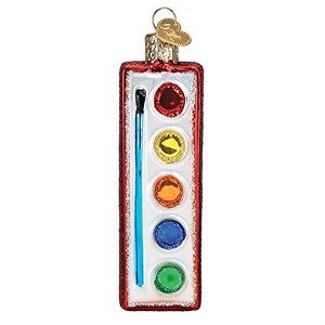 Old World Christmas Blown Glass Ornament for Christmas Tree, Watercolor Palette - 1 of 4