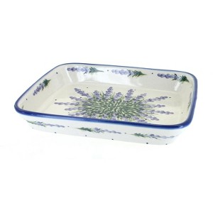 Blue Rose Polish Pottery 43A WR Unikat Medium Rectangular Baker - 1 of 1