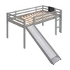 CAVINAS Twin Size Solid Wood  Loft Bed with Slide & Ladder & Fence,Low Bed Frame for Kids Room,Bedroom - 3 of 4
