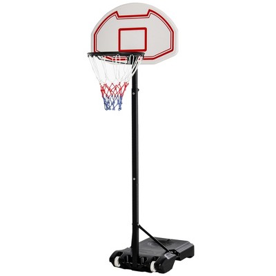 Adjustable Black Acrylic Portable Basketball Hoop with Wheels