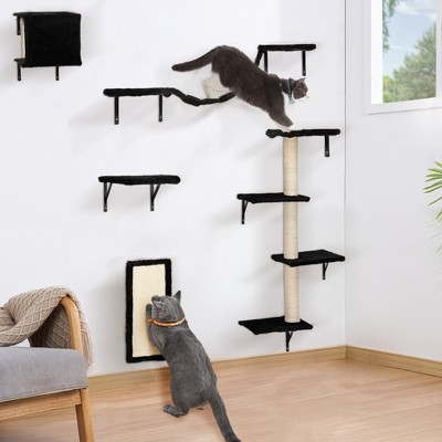Aortzio Set of 5 Cat Furniture Cat Wall Shelves