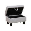 AndMakers 28.5 in. W Light Gray Flannel Polyester Blend Rectangle Ottoman with Storage and Decorative Copper Nails - 4 of 4